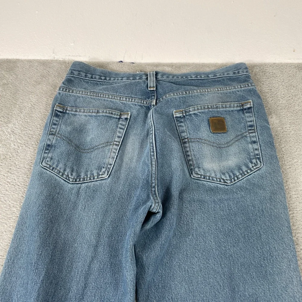 Carhartt Traditional Fit Jeans Mens 30x34 Blue Distressed Workwear Denim Pants